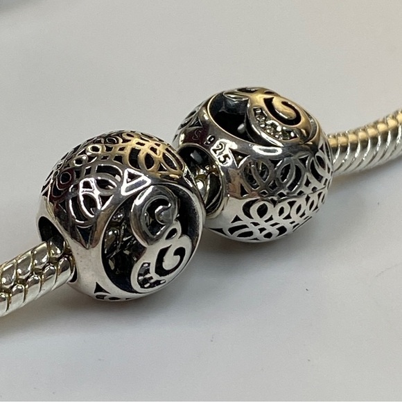 Sterling Silver Vintage Letter E Charm - Picture 4 of 6